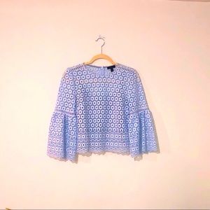 NWOT J CREW Daisy Bell sleeve Blouse SZ 0